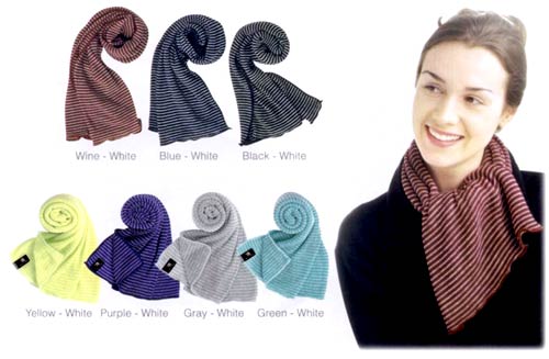 Teviron Bow Scarf with stripes